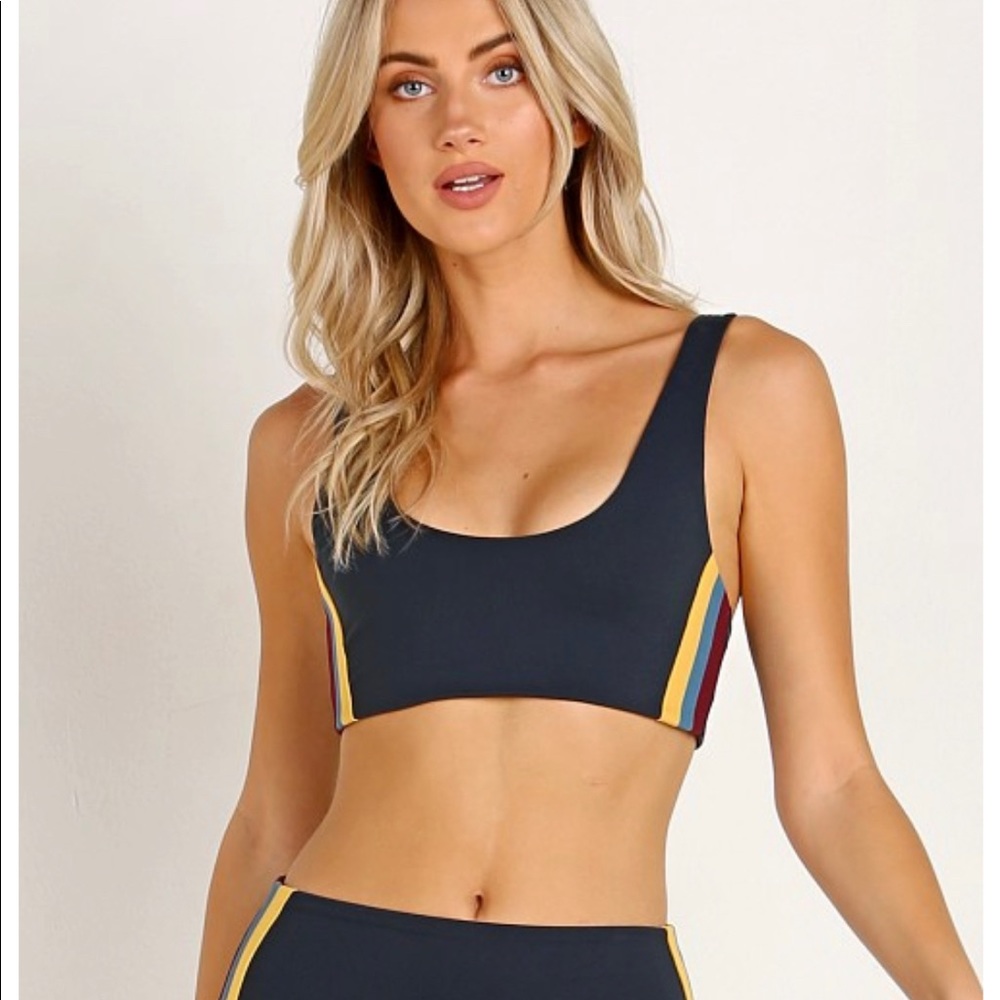 Spiritual Gangster Stripe Aurora Sports Bra